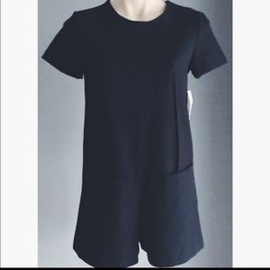 Zara Black Short Sleeve Pocket Jumpsuit Romper Universal Wear